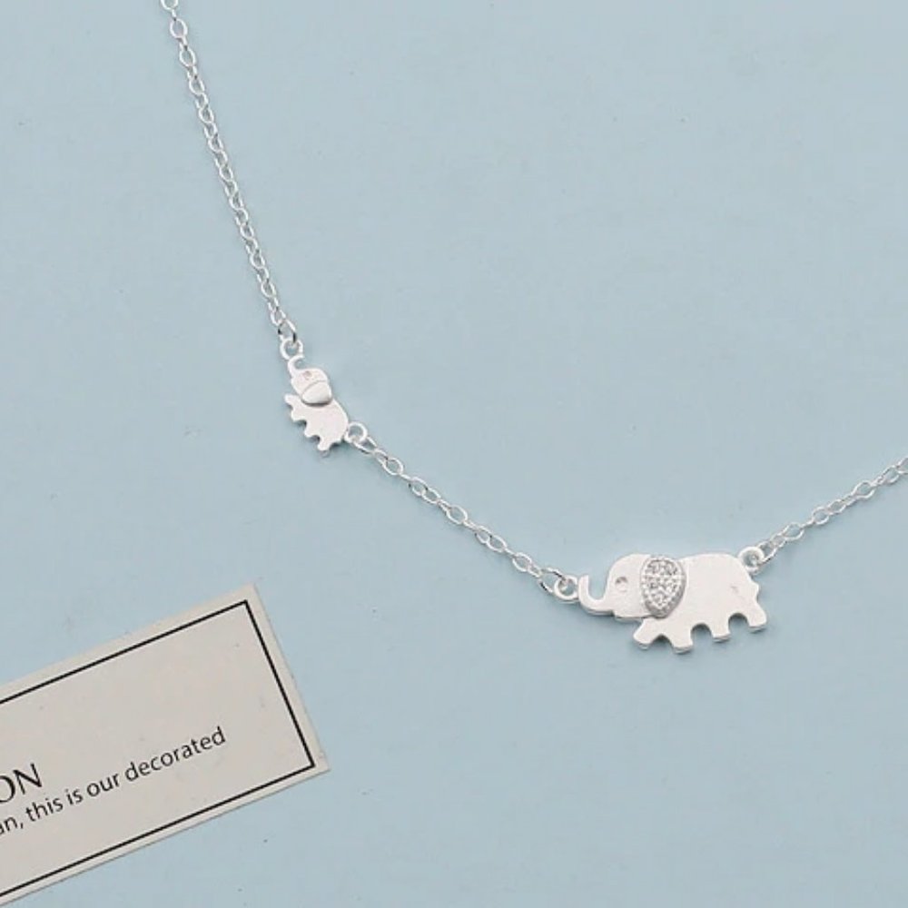 NEW 925 Sterling Silver Cute Elephant Necklace - Picture 7 of 8